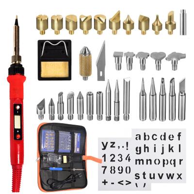 China 110V/220V US/EU 80W 110V/220V US/EU 80W Wood Burning Tool Kit Pyrography Pen Kit 38pcs/set for sale