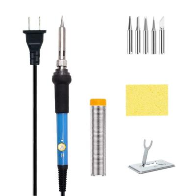 China Building material shops 60W set 60W soldering iron compression +stand +solder +5 adjustable temperature 110V/220V soldering iron tips+High-temperature for sale