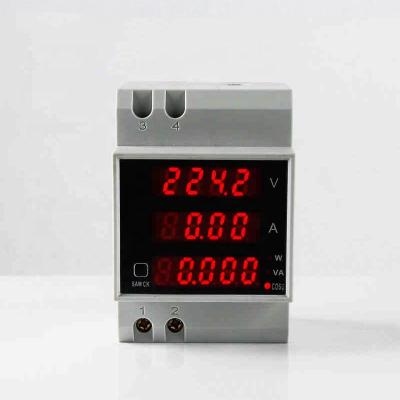 China D52-2048 DIN RAIL LED Volt Amp Meter Display Active Power Factor Energy AC 80-300V 0-100.0A Ammeter Voltmeter D52-2048 for sale