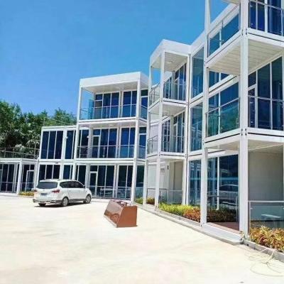 China Prefabricated Bathroom Flat Pack Container House with Steel Frame and Glass Panels for sale