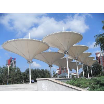 China Modern Outdoor Waterproof PVDF Ptfe Tensile Membrane Structure for Hotel Landscape Shed for sale