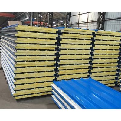 China Custom Modern Design Fire and Sound Insulation Rock Wool Sandwich Panel for Warehouse for sale