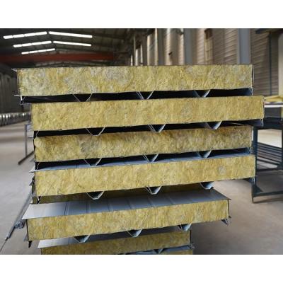 China Modern Design Insulated Rock Wool Mineral Fireproof Sandwich Wall Cladding for Warehouse for sale