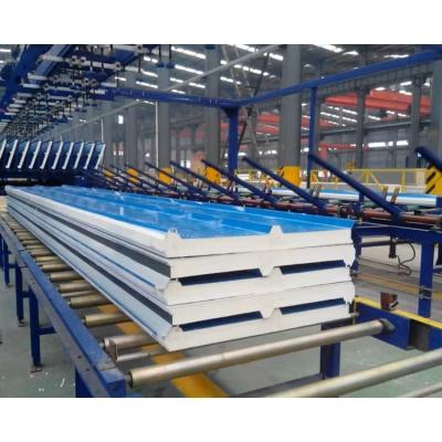 China Metal Roof Panel Fireproof PU Sandwich Panel Exterior Warehouse EPS Modern Design for sale