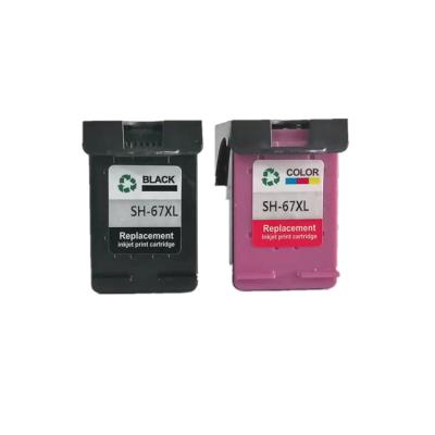 China COMPATIBLE Ink Cartridge 67Xl, Color Reservoir Cartridges Inkjet Black Ink Cartridges Remanufactured Chip Reset for sale