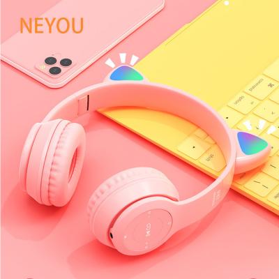 China Perfect Cute Cat Ear Noise Cancel Wireless Bluetooth Headphone Stereo Noise Battery Price for sale