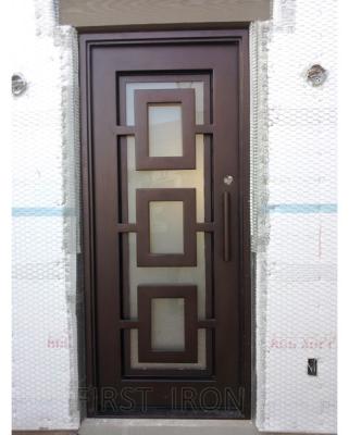 China Easy Installation Modern Bronze Wrought Iron Single Entry Door, Wrought Iron Door for sale