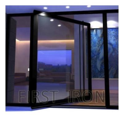 China Custom Modern Heat Insulation Glass Door For Entry Pivot Steel Door With Double Pane Tempered Glass for sale