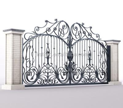 China Easily Assembled High End Forged Iron Driveway Gate Price for sale