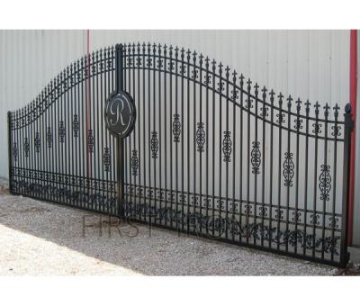 China Easily Assembled New Custom Design Wrought Iron Double Swing Base Track for sale