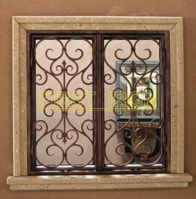 China Decorative Safety Iron Works For Windows Wrought Iron Window Grilles for sale