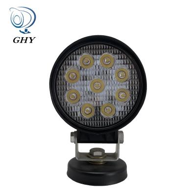 China Spot / Flood 4 Inch Round 27W LED Work Light 9 LED Running Lamp Automobile Driving Light For Offroad Forklift for sale