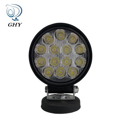 China Spot/Flood 4 Inch Round 42W LED Work Light 14 LED Running Lamp Automobile Driving Light For Offroad Forklift for sale