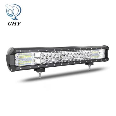 China Inch 3 Row Combo Beam 288W LED Offroad Light Bar 288W LED Amber Strobe Driving Lamp White For Car Jeep SUV ATV Truck for sale