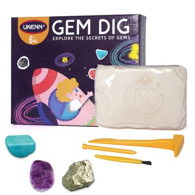 China Developing Intelligence Customized Education Learning Toy Excavation Kit National Geographic Gem Dig Kit For Kids Purple for sale