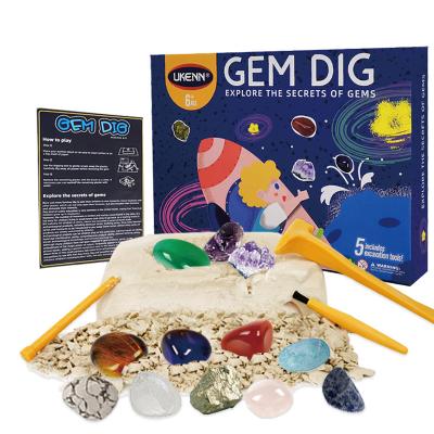 China Hot Selling Archeology Gem Dig Kit Novelty Toys Gem Fossil National Geographic Excavation Great Gifts And Play Children Excavation for sale