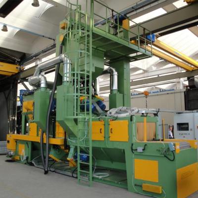 China Durable Automatic Continuous Wire Conveyor Alloy Wheel Industrial Cleaning Steel Mesh Belt Through The Shot Blasting Machine for sale