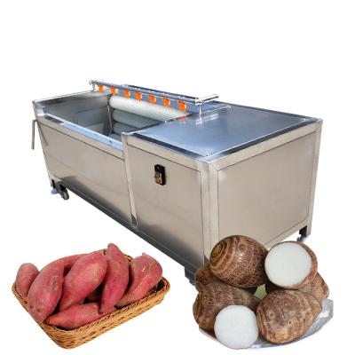 China Industrial Cassava 7 Fruit and Vegetable Washing Machine Small Snack Automatic Brush Beets Industrial Potato Peeling Machine for Home for sale