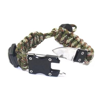 China Polypropylene & Outdoor Polyester Rescue Survival Survival Bracelet Compass Paracord Bracelets for sale