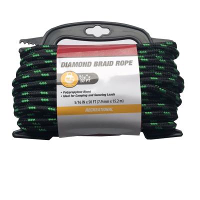 China Available in a choice of color combinations 5/16 in X 50 ft Diamond Braid Rope, Polypropylene Rope for sale