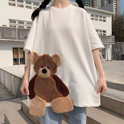 China Harajuku Women Cotton Bear T-shirt Summer Cute Viable Streetwear Oversized Short Sleeve Tops Stitch Tie Dye Hip Hop Funny T Shirt for sale