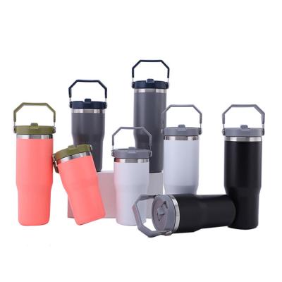 China Sustainable Water Bottle W Straw Wide Mouth Lids Keeps Liquids Cold Hot Stainless Steel Vacuum Insulated Sweat Proof Sports Design for sale