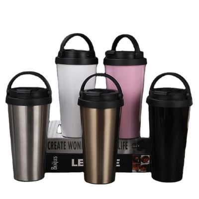 China Durable Durable Stainless Steel Handheld Coffee Mug Car-mounted Thermal Coffee Mug Suitable For Outdoor Sports for sale