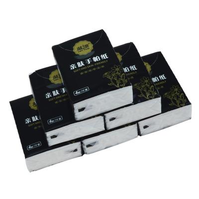 China Not easy to fall off travel package factory direct package mini white bamboo pulp pocket tissue Free Sample-Wholesale for sale