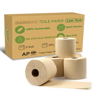 China Eco - Friendly Material Lampure Embossed Tissue Paper / Bamboo Toilet Paper / Soft Embossed Toilet Paper for sale