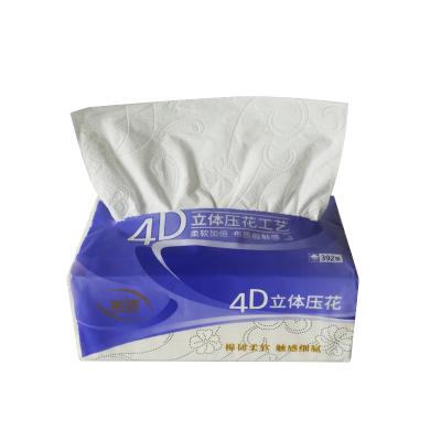 China Water Absorption Lampure Bundle 4D Pulp Strong Soft Three-Dimensional Relief Bamboo Facial Tissue Paper for sale