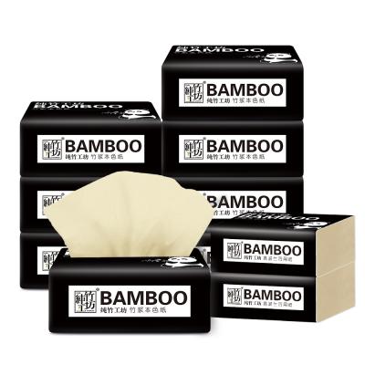 China Lampure Eco-friendly Material High Quality Soft Wrapped Facial Tissue Paper Bamboo Facial Tissue for sale