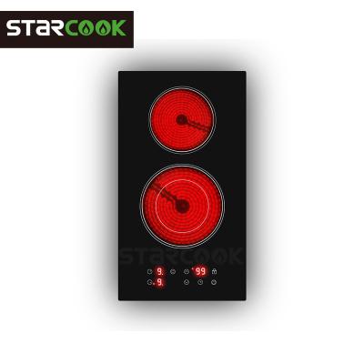 China Smart Electric Ceramic Cooktops Smooth Ceramic Cooktops 2 Burner With Clock Display for sale