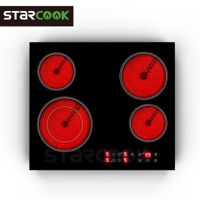 China Easy Clean And Quick Heating 4 Burner Ceramic Electric Cooktops With Electric Control Type for sale