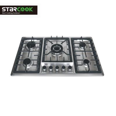 China Gas Cooktop 34 Inch Long Burners SS 5 Inch High End Built In Gas Cooktop Kitchen Appliances Stainless Steel Built In Gas Stove 5 Burners Price for sale