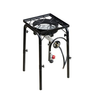 China Detachable outdoor folding and adjustable heigh cooking stove with cast iron burner for sale