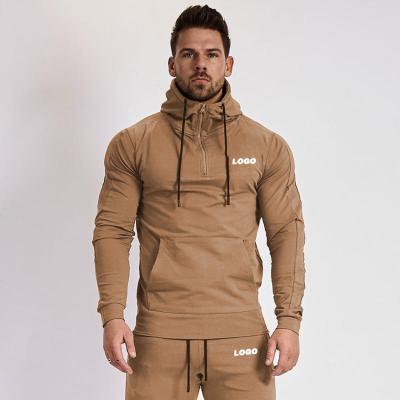 China Gym Mens Cotton Breathable Pockets 2 Piece Jogger & Jogger Set Custom Logo Hoodie Set for sale