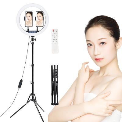 China Photographic LED Ring Light Selfie 30cm Light with Tripod Stand and Holder for Makeup Phone Camera Ring Shaped Video for sale