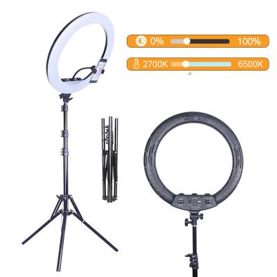 China ABS+Aluminum Ring Light 18inch LED with Light Tripod Mobile Phone Holder for Makeup Live Streaming Tik Tok for sale