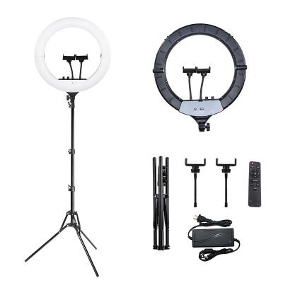 China ABS+Aluminum New Product 18 Inch Foldable Ring Light With Tripod Stand Phone Remote Control Holder For Makeup Live Streaming Photo Studio for sale