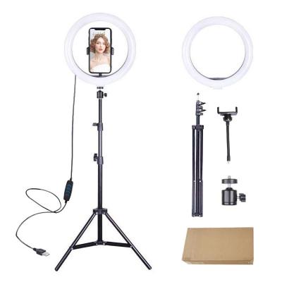 China 10 Inch LED Ring Light Dimmable with Tripod Stand 1.6m Mobile Phone Holder for Photographic Lighting Tik Tok Vlog Makeup Ring Shaped for sale