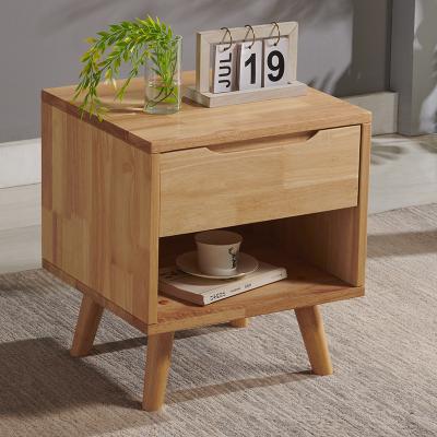 China Available Modern wood sample bedroom furniture nightstand bedside table whith small drawer for sale