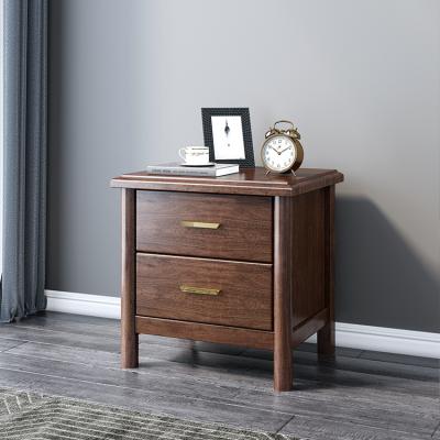 China Available modern luxury vintage walnut bedroom furniture nightstand bedside table sample with drawer for sale