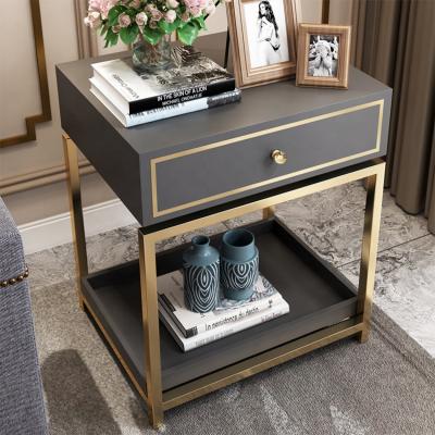 China Durable Modern Bedroom Furniture Chandelier Storage White Black Bedside Table for sale