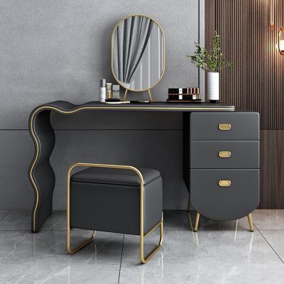 China Luxury Mirrored Makeup Dresser Dresser Bedroom Furniture Three Storage Drawers for sale