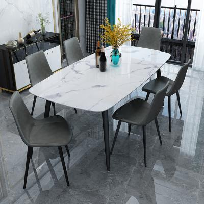 China New Household Extendable Nordic Marble Top Contemporary Dining Table Set Foshan Furniture for sale