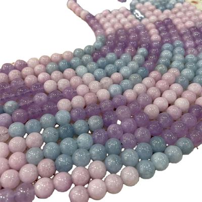 China DIY Jewelry Making Mix Natural Loose Stone Color Beads Strand Gemstone 6mm 8mm 10mm Round Smooth For DIY Jewelry Making for sale