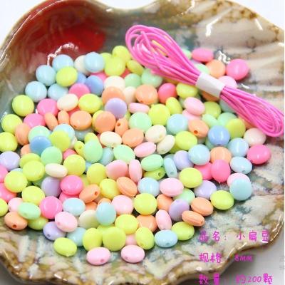 China DIY CRAFT Factory Plastic Beads Large Hole Acrylic Pony Beads Set DIY Kit 35 Grams Per Pack With Pink String for sale