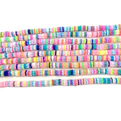 China DIY Jewelry Making Rainbow Polymer Clay Heishi Beads Colorful Flat 6 Mm Disc Slice Spacer Smooth Vinyl Record Beads For DIY Craft Jewelry for sale