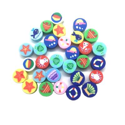 China Europe Polymer Clay Bead Figurines Round Heart Shape Cartoon Slice For Crafts Making DIY Confetti Mud Decoration for sale