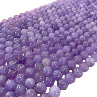 China Necklace Jewelry Making Lavender Natural Stone 6mm 8mm 10mm Round Bead Strand For DIY Women Jewelry Making Supplies Purple Color Beads for sale